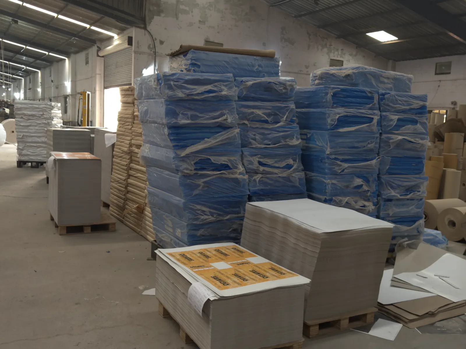 Finished print work in the packing area